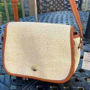 Talbots Cream and Tan Crossbody Bag